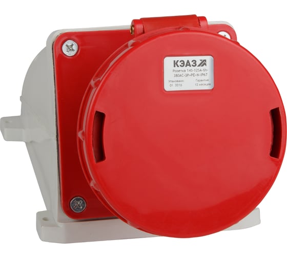 Розетка для монтажа на поверхность КЭАЗ 145-125А-6h-380AC-3P+PE+N-IP67 2 шт 241222 1