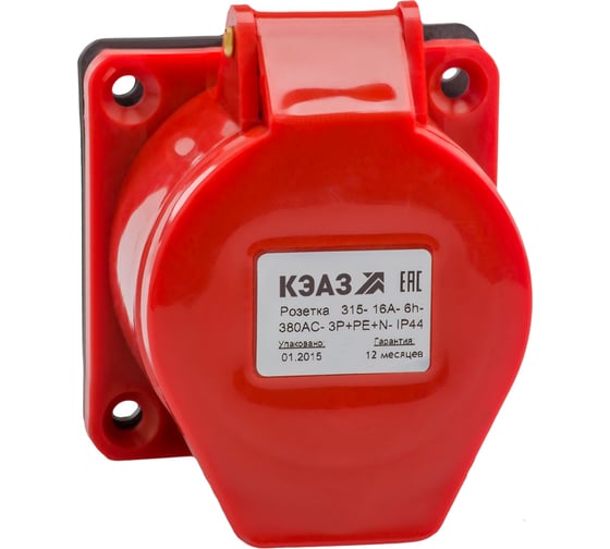 Розетка фланцевая КЭАЗ 324-32А-6h-380AC-3P+PE-IP44 5 шт 222760 1