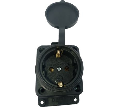 Настенная каучуковая розетка Bull с заземлением с крышкой 338012