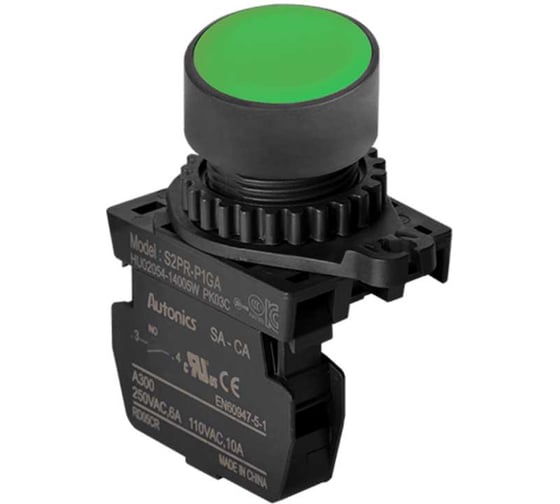 Кнопочный выключатель Autonics S2PR-P1GA, зелёный, 1НО, артикул A5550001391R