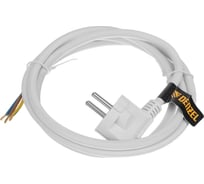 Шнур сетевой Denzel Energy Series, ПВС, 1,5 м, 3x1,5 мм, с неразборной вилкой, белый 37670