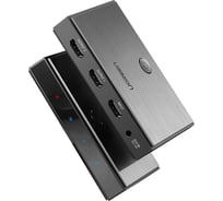Сплиттер Ugreen CM186 HDMI 2.0 Splitter 1-In 2-Out 5V 2A (DC 3.5-1.35-9.5mm). цвет черный 50707EU