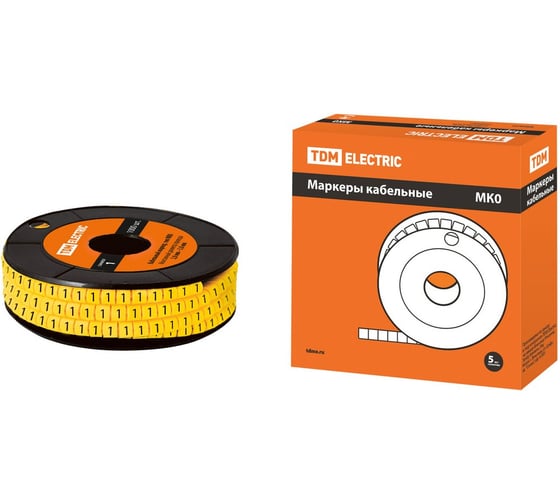 Маркер TDM ELECTRIC МК0 - 1,5мм, символ 1, 1000шт/ролл SQ0511-0002