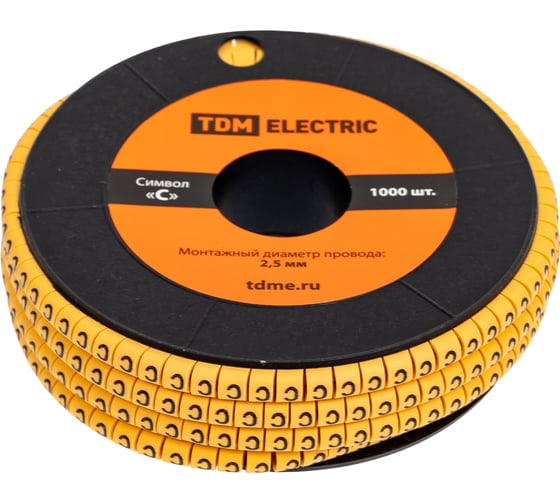 Маркер TDM ELECTRIC МК1 - 2,5мм, символ С, 1000шт/ролл SQ0511-0028