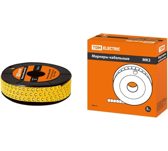 Маркер TDM ELECTRIC МК3 - 6мм, символ С, 350шт/ролл SQ0511-0063 1