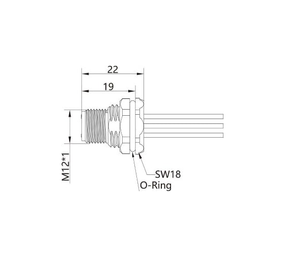 Mонтажный разъем VELLEDQ FLH-M12-M04(PG9)-0.3 08-00024789