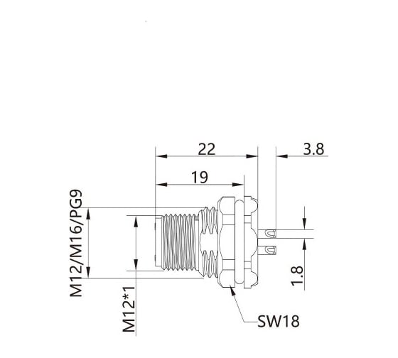 Mонтажный разъем VELLEDQ FLH-M12-M05(PG9)-HB 08-00024760