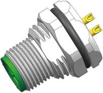 Монтажный разъем VELLEDQ FLH-M12-M12(M12)-HB, Вилка, Прямой под пайку, Латунь никелированная 12-PINIP6760 AC/DC, 08-00024763