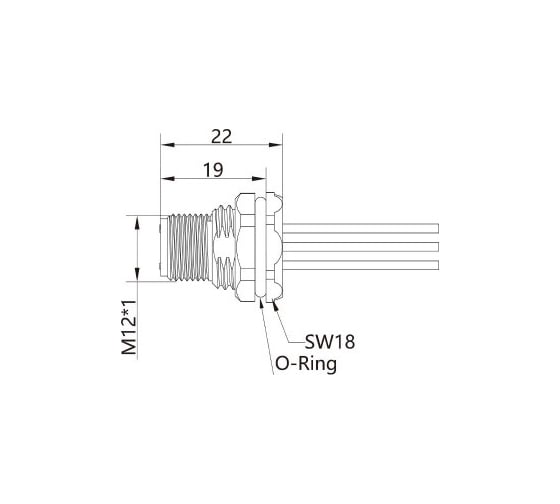 Mонтажный разъем VELLEDQ FLH-M12-M08(M12)-0.3 08-00024792