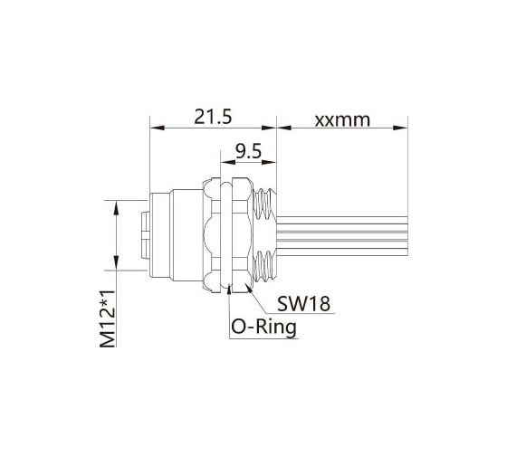 Mонтажный разъем VELLEDQ FLQ-M12-F04(M12)-0.3 08-00024778