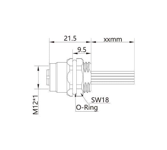 Mонтажный разъем VELLEDQ FLQ-M12-F08(PG9)-0.3 08-00024783