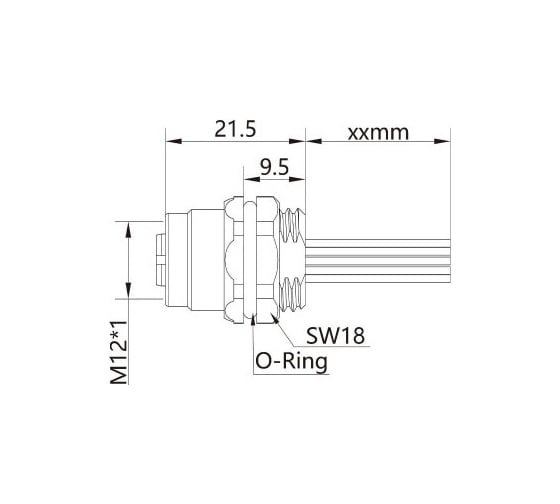 Mонтажный разъем VELLEDQ FLQ-M12-F12(M12)-0.3 08-00024784
