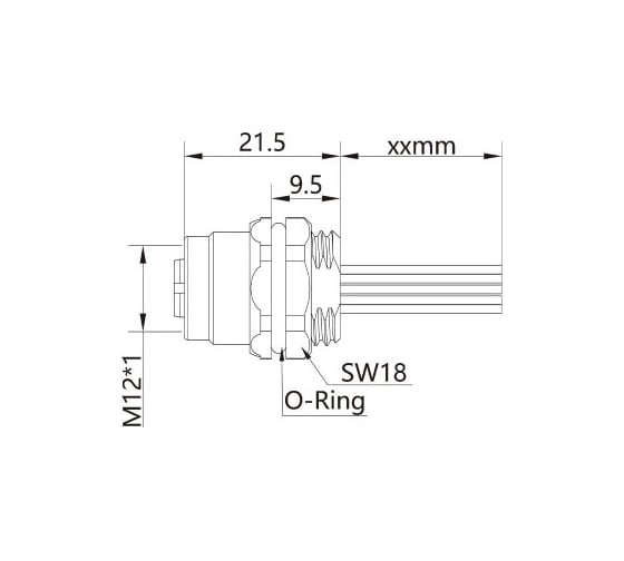 Mонтажный разъем VELLEDQ FLQ-M12-F05(PG9)-0.3 08-00024781