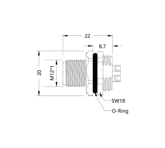 Mонтажный разъем VELLEDQ FLQ-M12-M04(PG9)-HB 08-00024743