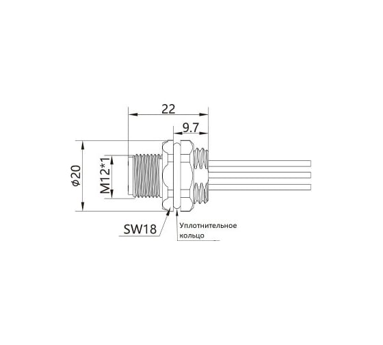 Mонтажный разъем VELLEDQ FLQ-M12-M05(M12)-0.3 08-00024770