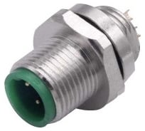 Монтажный разъем VELLEDQ FLQ-M12-M05(M12)-HB, Вилка, Прямой под пайку, Латунь никелированная 5-PINIP6760 AC/DC, 08-00024744