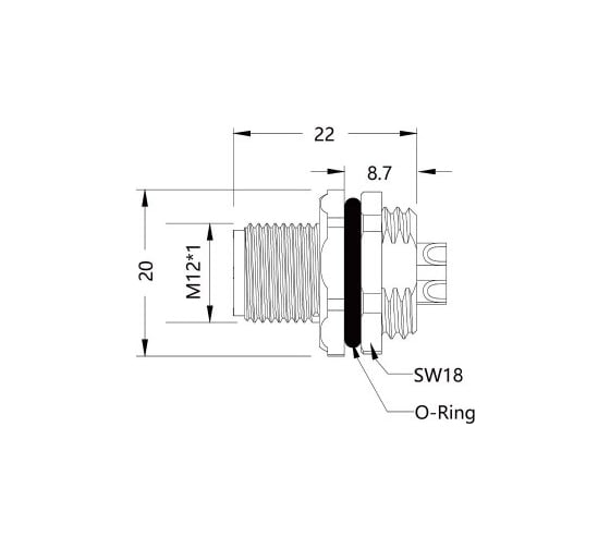 Mонтажный разъем VELLEDQ FLQ-M12-M08(PG9)-HB 08-00024747
