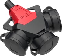 Тройник кабельный PCE 16A/250V/2P+E/IP54 с резиновым корпусом 253711-sr
