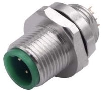 Монтажный разъем VELLEDQ FLQ-M12-M08(M12)-HB, Вилка, Прямой под пайку, Латунь никелированная 8-PINIP6760 AC/DC, 08-00024746