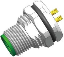 Монтажный разъем VELLEDQ FLH-M12-M04(M12)-HB, Вилка, Прямой под пайку, Латунь никелированная 4-PINIP6760 AC/DC, 08-00024757