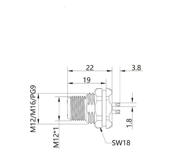 Монтажный разъем VELLEDQ FLH-M12-M05(M12)-HB 08-00024759
