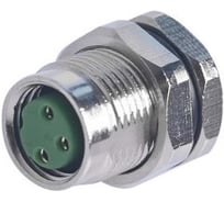 Mонтажный разъем VELLEDQ FLH-M8-F03(M10)-HB, Розетка, Прямой под пайку, Латунь никелированная 3-PINIP6760 AC/DC, 08-00024667