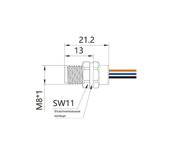 Монтажный разъем VELLEDQ FLH-M8-M03(M8)-0.3 08-00024672