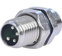 Mонтажный разъем VELLEDQ FLH-M8-M04(M8)-HB, Вилка, Прямой под пайку, Латунь никелированная 4-PINIP6760 AC/DC, 08-00024671
