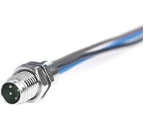 Mонтажный разъем VELLEDQ FLH-M8-M04(M8)-0.3, Вилка, Прямой с кабелем, Латунь никелированная 4-PINIP67, кабель 0,3 м, 60 AC/DC, 08-00024673