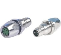 Mонтажный разъем VELLEDQ FL-M8-M04/F04(M10), Вилка / Розетка,, Латунь никелированная 4 / 4-PINIP6760 AC/DC, 08-00024677