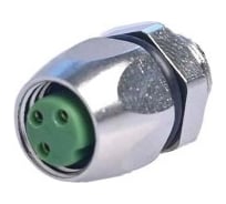 Mонтажный разъем VELLEDQ FLQ-M8-F03(M8)-HB, Розетка, Прямой под пайку, Латунь никелированная 3-PINIP6760 AC/DC, 08-00024659