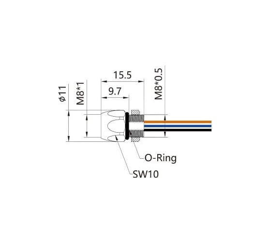 Монтажный разъем VELLEDQ FLQ-M8-F04(M8)-0.3 08-00024666