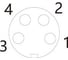 Mонтажный разъем VELLEDQ FLQ-M8-F04(M8)-0.3, Розетка, Прямой с кабелем, Латунь никелированная 4-PINIP67, кабель 0,3 м, 60 AC/DC, 08-00024666 4