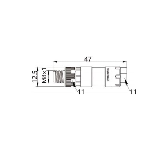 Соединитель клеммный VELLEDQ M8-M04T 08-00024640