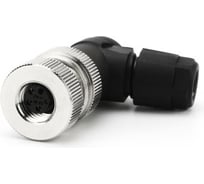 Соединитель клеммный VELLEDQ M8-F04S, Розетка, Угловой с клеммником, Пластик 4-PIN IP6560 AC/DC, 08-00024645