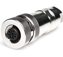 Соединитель клеммный VELLEDQ M12P-F04T, Розетка, Прямой с клеммником, Латунь 4-PIN IP65250 AC/DC, 08-00024710