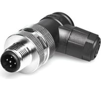 Соединитель клеммный VELLEDQ M12-M05S, Вилка, Угловой с клеммником, Пластик 5-PIN IP65125 AC/DC, 08-00024713
