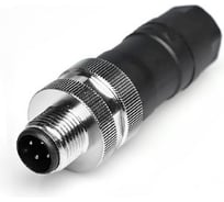 Соединитель клеммный VELLEDQ M12-M04T, Вилка, Прямой с клеммником, Пластик 4-PIN IP65250 AC/DC, 08-00024706