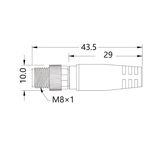 Соединитель кабельный VELLEDQ M8-M04T-5.0PVC/BK 08-00024693