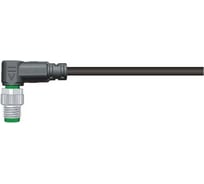 Соединитель кабельный VELLEDQ M8-M04S-2.0PVC/BK, Вилка, Угловой с кабелем, Пластик 4-PINIP67, кабель 2 м, 60 DC, 08-00024698