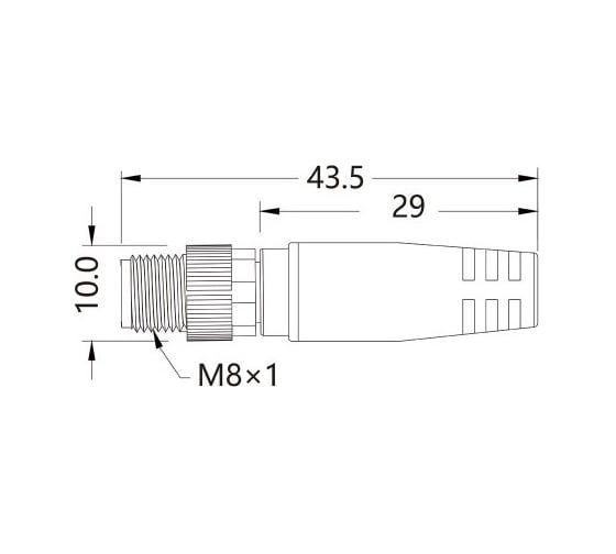 Соединитель кабельный VELLEDQ M8-M03T-10.0PVC/BK 08-00024682