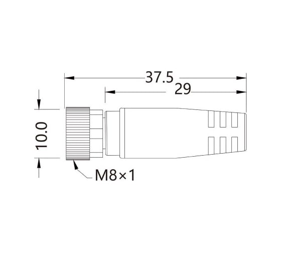 Соединитель кабельный VELLEDQ M8-F04T-10.0PVC/BK 08-00024697