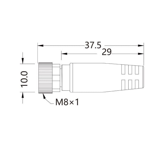 Соединитель кабельный VELLEDQ M8-F03T-5.0PVC/BK 08-00024684