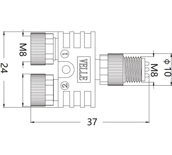 Соединитель клеммный VELLEDQ Y-M8-M03/2F03A 08-00024679