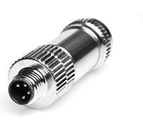 Соединитель клеммный VELLEDQ M8P-M04T, Вилка, Прямой с клеммником, Латунь 4-PIN IP6560 AC/DC, 08-00024646