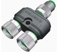 Соединитель VELLEDQ Y-M8-M04/2F03, Вилка / 2 розетки, Y-образный, ПластикIP6760 AC/DC, 08-00024678