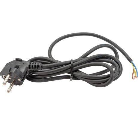 Шнур с евро вилкой АБК-СИЛА с заземляющим контактом ПВС 3х0,75мм.кв. 1,5м чёрный 50067011