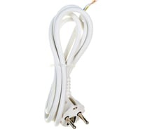 Шнур с евро вилкой АБК-СИЛА ПВС с заземляющим контактом 3х0,75мм.кв. 1,5м белый 50067009