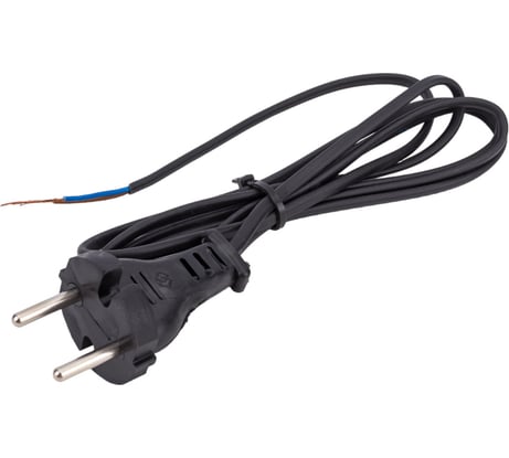 Шнур с плоской вилкой АБК-СИЛА ШВВП 2х0,75мм.кв. 1,5м чёрный 50067007