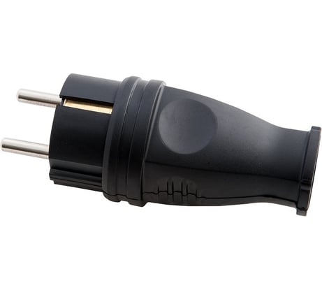 Прямая вилка АБК-СИЛА каучук 16А 220В с заземляющим контактом IP- 44 2903001